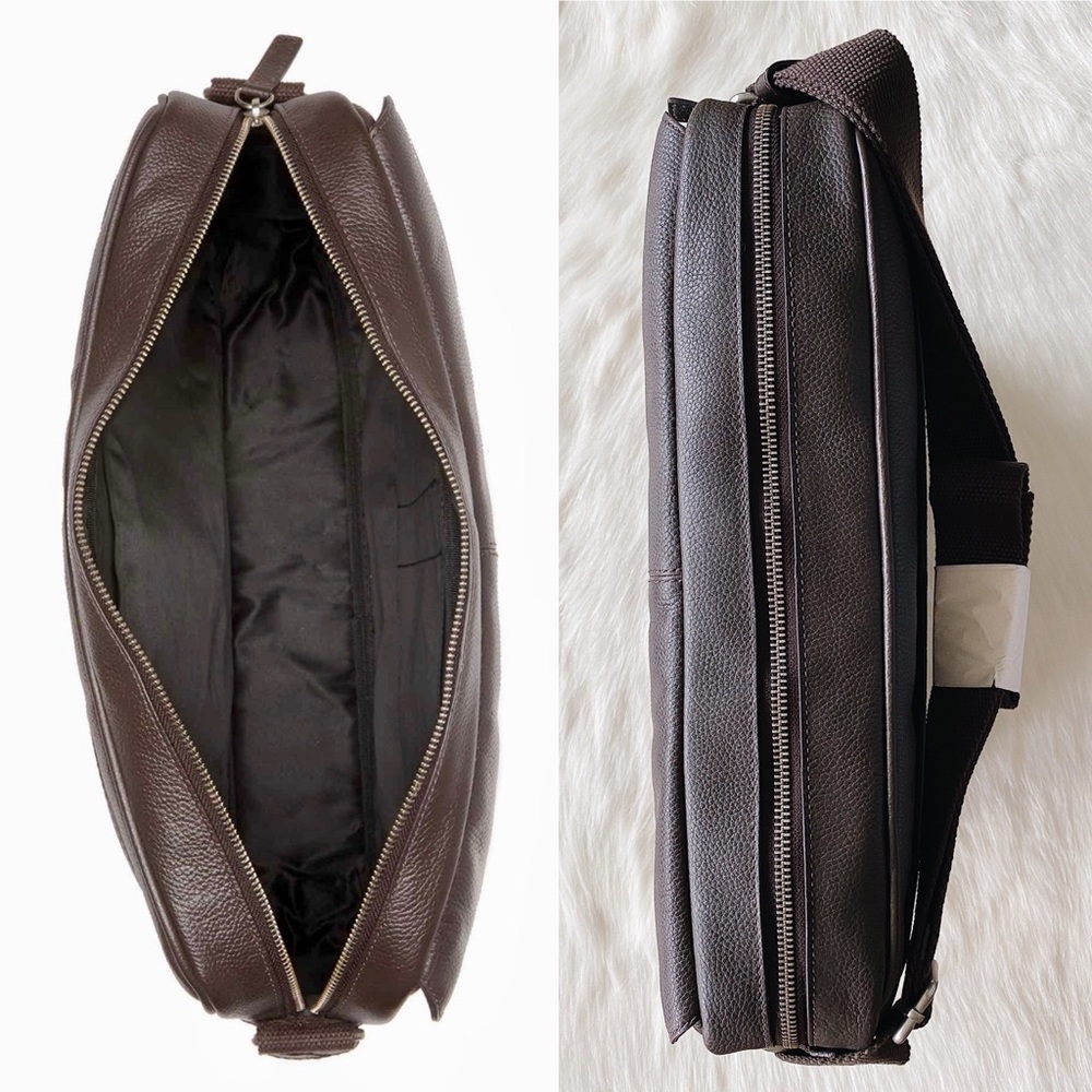 ✨New COLE HAAN Mens Pebble Leather Messenger Bag - Picture 6 of 9